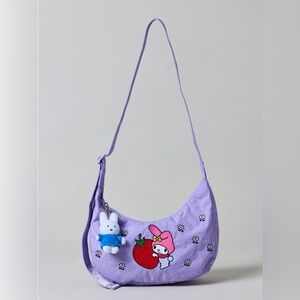 BAGGU X HELLO KITTY & FRIENDS Purple My Melody Medium Crescent Bag NWT
